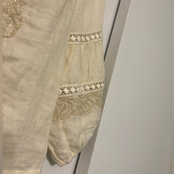 Temptation Positano Embroidered 3/4 sleeve top with gold details - Picture 2 of 3